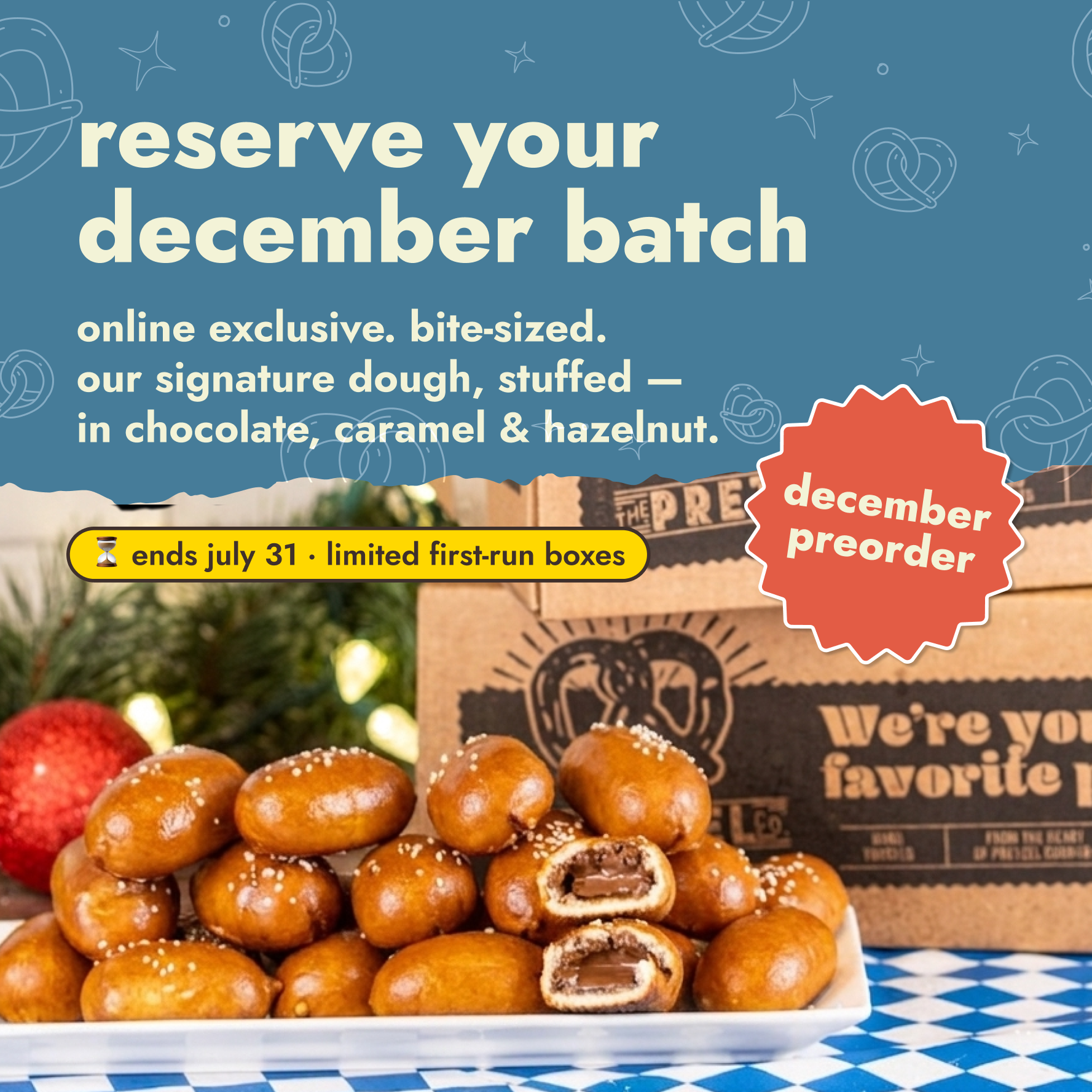 stuffed soft pretzel nuggets december preorder ❄️