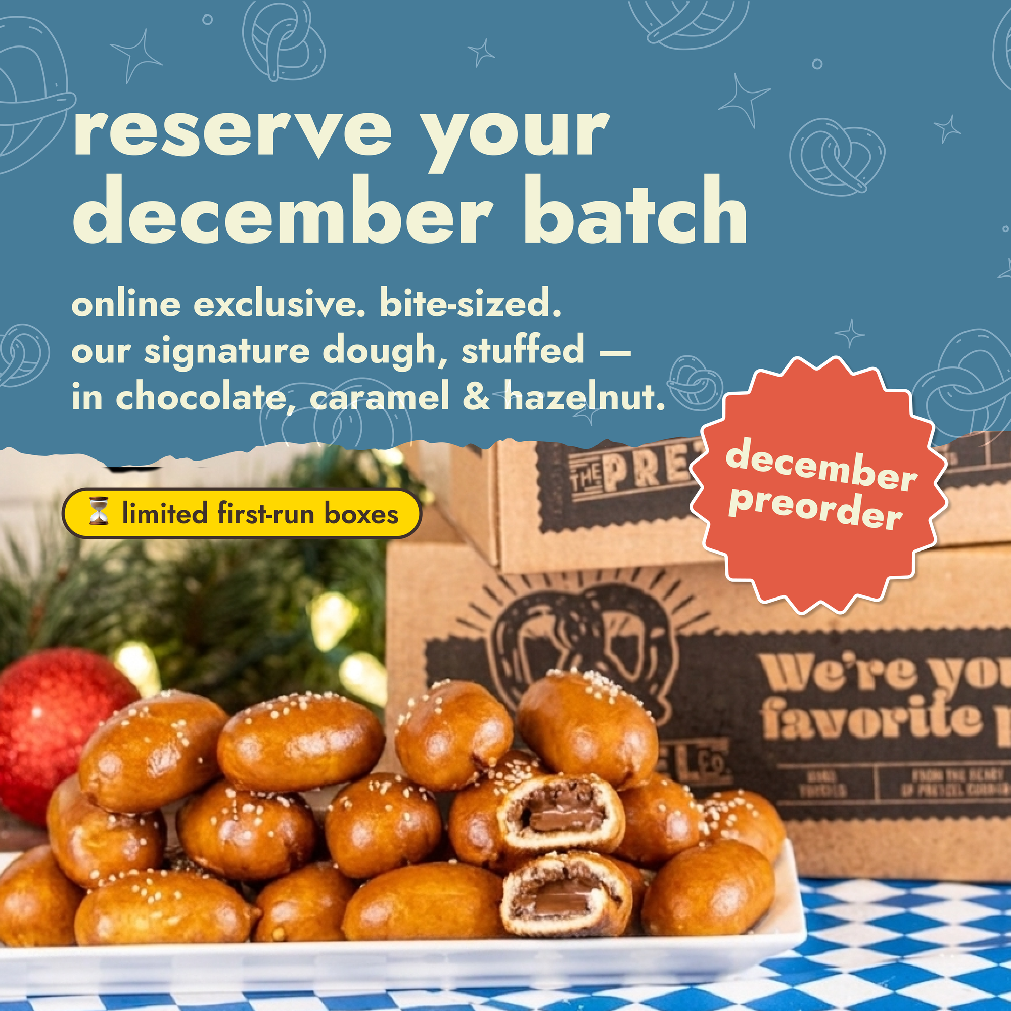 stuffed soft pretzel nuggets december preorder ❄️